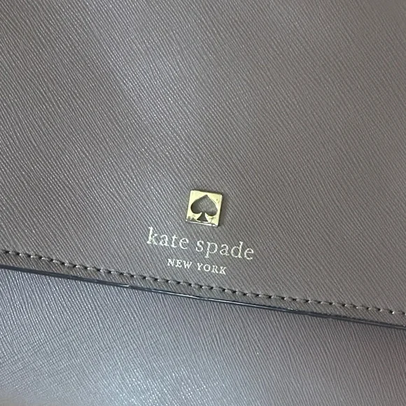 kate spade Gray Taupe Leather Crossbody Bag - Picture 2 of 5